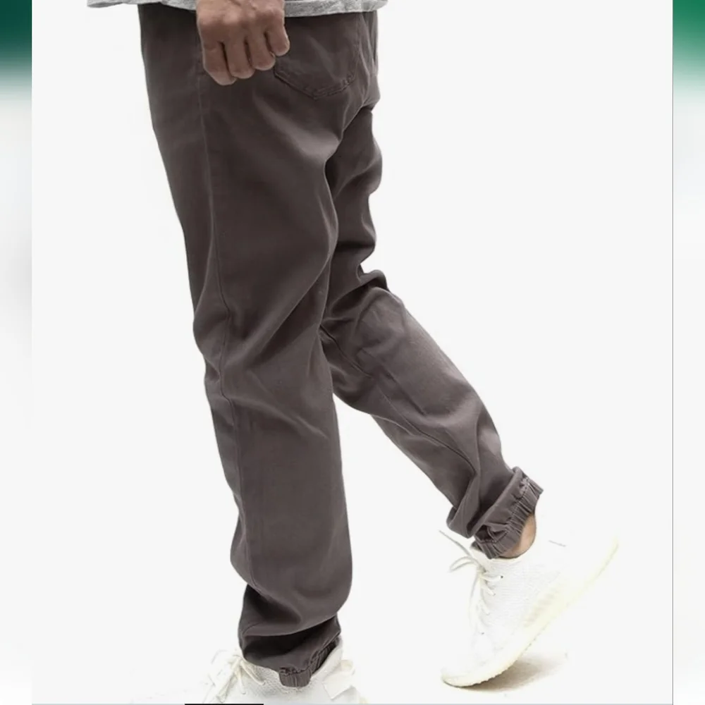 Americano Men's Vintage Drop Crotch Denim Jogger Casual Pants Gray